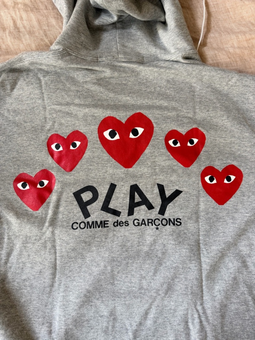 Comme des Garcons PLAY Red Heart Full Zip Hoodie Grey Men’s XL Like New - Picture 4 of 6